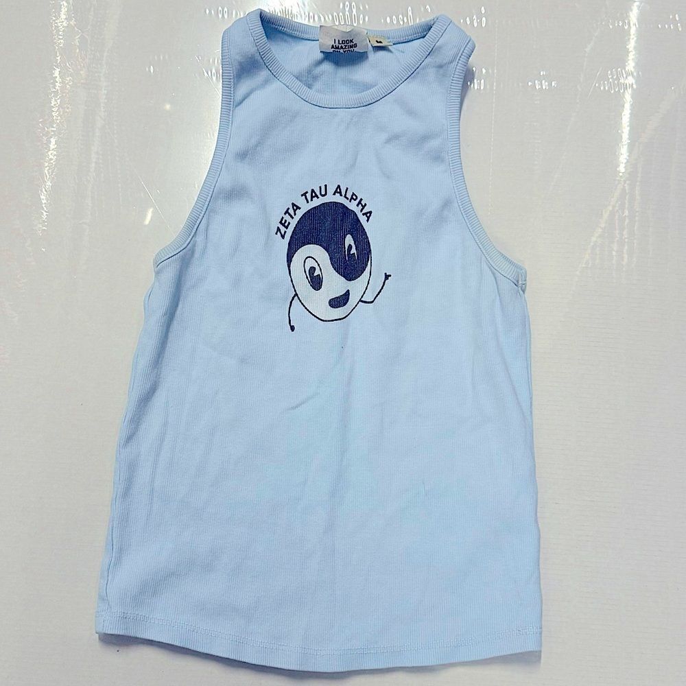 Zeta Tao Tank Top Blue Greek Life Size M